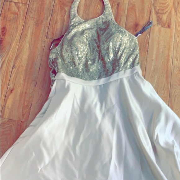 Gold sequins bridesmaids dress, prom dress - Picture 2 of 2